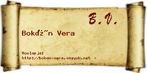 Bokán Vera névjegykártya